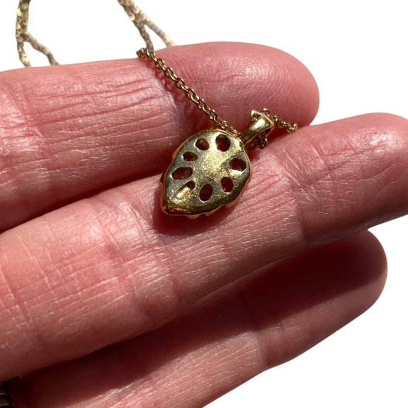 necklace pendant vintage 14kt GF opal 14kt plated chain - Picture 7 of 10